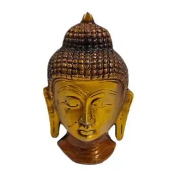 Латунная статуя Будды, Lord Buddha Head Brass Idol Sculpture Statue