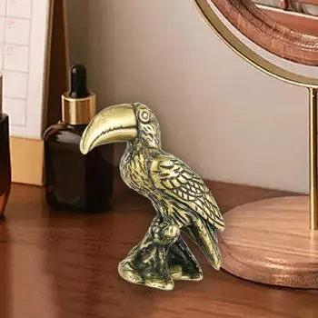 Латунная статуя попугая, мини-скульптура, коллекция творческих ремесел, сувенир, милая фигурка животного для