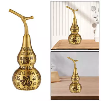 Латунная статуя тыквы, фигурка фэн-шуй, резные символы Фу, традиционный китайский фэн-шуй для S