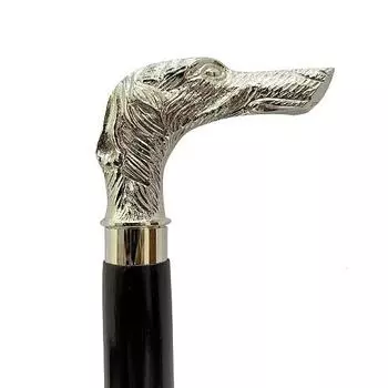 Латунная трость с ручкой в виде головы большой собаки Деревянная трость 93,98 см