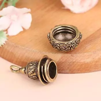 Латунная тыква Lucky Car Брелок Подвески Коробка для таблеток Аптечка Контейнер Бутылка