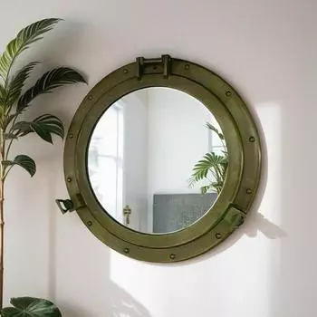 Латунное польское алюминиевое зеркало в иллюминаторе Морской морской настенный декор 30.48 cm