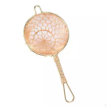 Латунное ситечко для чая, двухслойный сливной сетчатый фильтр для заварки ручной работы для спальни C