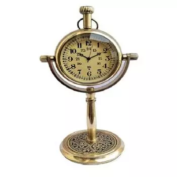 Часы на латунной подставке в морском стиле из латуни, настольные часы с яркими цифрами, часы для украшения офисного стола, подарочный предмет