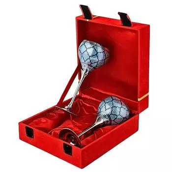 Латунные бокалы для вина, фужеры для шампанского, Дивали, подарок на годовщину свадьбы паре, набор из 2 шт. для корпоративных клиентов, дизайн синего блюдца