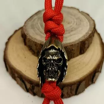 Латунные бусины для ножей в виде головы орка-разбойника, подвески на шнурках, украшения для улицы, подвески для повседневного ношения, аксессуары для ключей из паракорда своими руками латунный