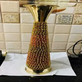 Латунные бусины Ваза для цветов Настольная декоративная ваза для домашнего декора Экспонат для подарка 38,1 см