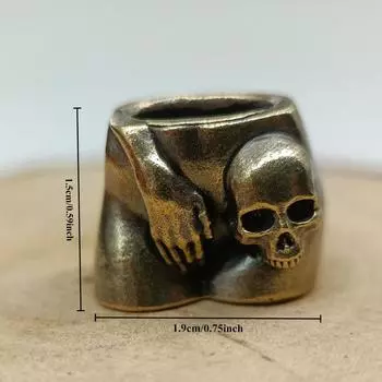 Латунные бусины в виде черепа любви для ножей EDC Outdoor DIY Paracord Handmade Woven Lanyard Подвеска Аксессуары Панк Браслеты Подвески brass