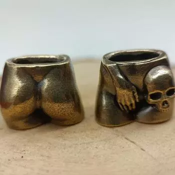 Латунные бусины в виде черепа любви для ножей EDC Outdoor DIY Paracord Handmade Woven Lanyard Подвеска Аксессуары Панк Браслеты Подвески латунный