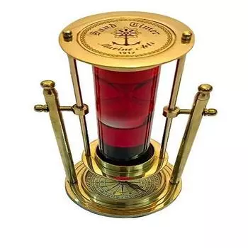 Латунные часы с таймером для красного вина и песка, винтажные песочные часы с компасом