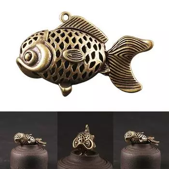 Латунные фигурки карпа, украшение для дома, брелок, кулон