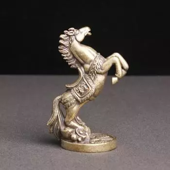 Латунные фигурки лошадей для дома, гостиной, рабочего стола, украшения, лошади со знаком зодиака, офисные украшения, миниатюры, бронзовые коллекционные изделия