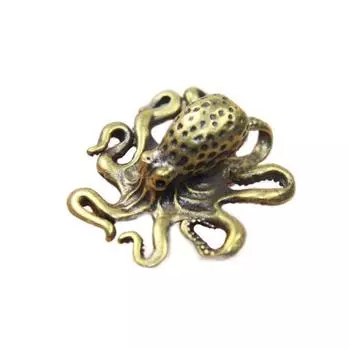 Латунные фигурки животных Креативная модель осьминога Украшение для дома Чайные питомцы Стол B