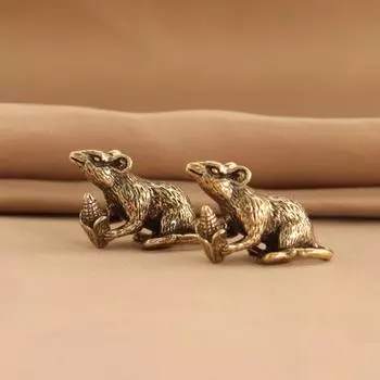 Латунные фигурки животных Мыши Любовь Рис Брелок для автомобиля Подвески Ювелирные изделия DIY Брелок Подвесные аксессуары Милый брелок для ключей в виде крысы Подарки