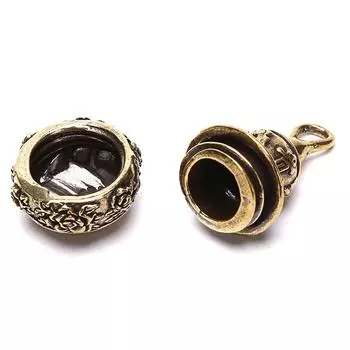 Латунные китайские буквы, благословение, тыква лотоса, подвески, брелок, подвески, коробка для таблеток