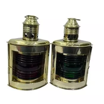 Латунные масляные лампы с отделкой по левому борту и морским фонарям для корабля