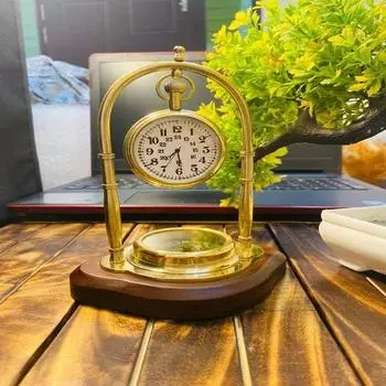 Латунные настольные часы, настольные латунные часы для офисного декора, рождественский подарок