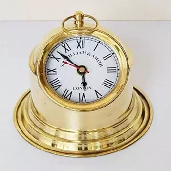 Латунные настольные часы, многофункциональные, из металла и латуни, красивый декор для дома, офиса, уникальный подарок