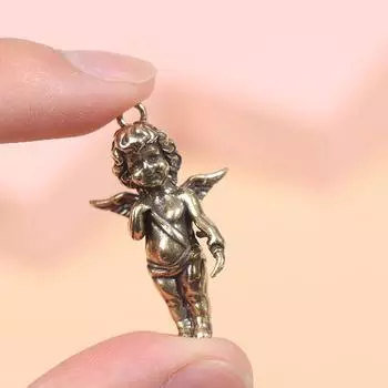 Латунные подвески в виде крыльев ангела для ожерелья, твердые медные брелки, аксессуары «сделай сам»