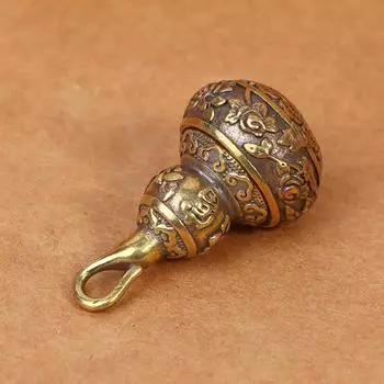 Латунные подвески в виде тыквы лотоса, брелок для ключей на удачу, подвески, коробка для таблеток, контейнер one size