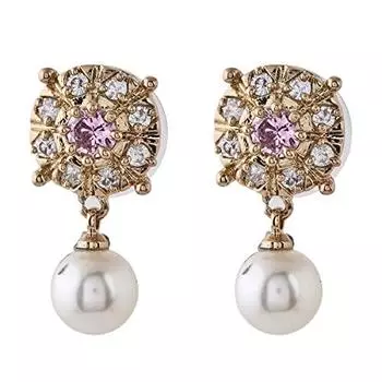 Латунные позолоченные серьги Estele Ad Rose Cz с жемчугом Накшатра для девочек и женщин