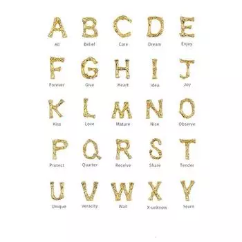 Латунные позолоченные серебряные иглы 925 пробы 26 английских букв серьги-гвоздики с буквами бамбуковые серьги Simple Personality 512