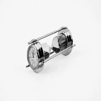 Латунные серебряные песочные часы с компасом 15,24 см, элегантный черный песочный таймер на 5 минут