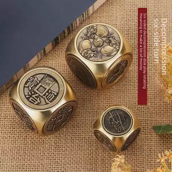 Латунные шестигранные декомпрессионные монеты для зарабатывания денег с изображением пяти императоров, медные монеты, орнамент [Loose] No compensation for transit damage