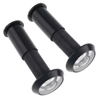 Латунный 2 шт 16 мм дверной глазок 200 градусов широкий угол HD оптическая стеклянная линза сверхпрочный универсальный для толщины 40-60 мм дом офис отель чёрный