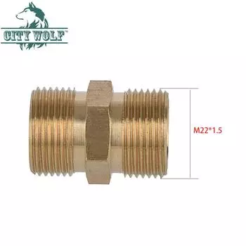 Латунный адаптер для мойки под высоким давлением M22 *1,5 с резьбовым соединением, шланговый соединитель для распылителя воды, запасные части для мойки автомобиля City Wolf