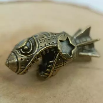 Латунный Акулий Ракета Боеголовка Кость Сделай Сам Брелок Брелок для Ключей Машины Аксессуары для Сумки Интересные Украшения 1pcs