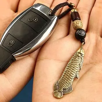 Латунный арахис, рыба, кошка, Pixiu, зверь, автомобильный брелок, подвески, ретро, медные брелоки с животными, женские сумки, подвески, аксессуары, подарки fish