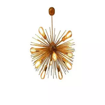 Латунный блестящий подвесной светильник для скрытого монтажа - 10 Arms (Золотой, стандартный размер)