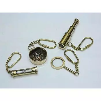 Латунный брелок-компас телескоп (Латунь_1,75 дюйма) Пакет из 4