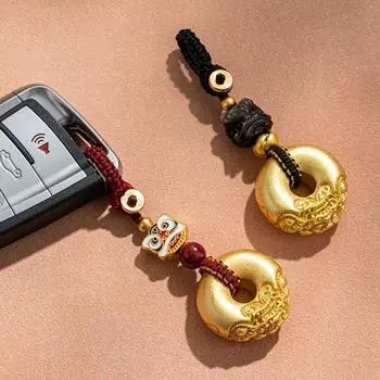Латунный брелок Pixiu для автомобиля, сумка для богатства, украшения, креативная пряжка для мира, аксессуары Style 1