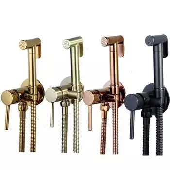 Латунный черный смеситель для унитаза и биде, переносной смеситель для биде, ванная комната, смеситель для горячей и холодной воды Shattaf, смесители для унитаза Brass чёрный