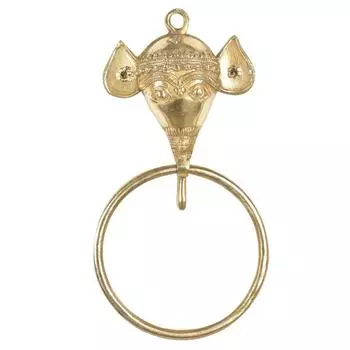 Латунный дверной молоток в виде слона - Красивое украшение для двери - Золотые аксессуары