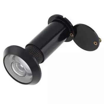 Латунный глазок для двери 16 мм, линза HD 200 градусов, крышка для конфиденциальности, титановое сверло, сверхпрочный, универсальный, для двери 35-55 мм чёрный