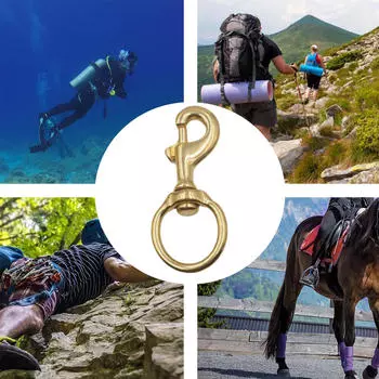 Латунный карабин с пряжкой для кошелька, прочный зажим для ключей с поворотным ушком для поделок своими руками 1.4cmx7.8cm