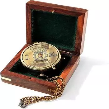 Морской компас 100-летний календарь с индивидуальной гравировкой и кожаным футляром в подарок