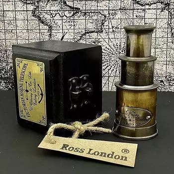 Латунный карманный телескоп в античном стиле, пиратский морской мини-телескоп охотника, викторианский стиль с деревянной коробкой