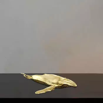 Латунный кит, украшение ручной работы, статуя морского животного, маленькая фигурка, украшение для спальни в машине