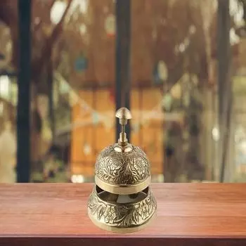 Звонок для ресепшена из латуни, элегантный колокольчик для отеля, золотой настольный колокольчик, домашний декор
