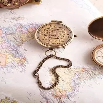 Латунный компас Be Strong для подарков на подтверждение, подарков на крещение, подарков для мужчин, подарков на день рождения, подарков на выпускной