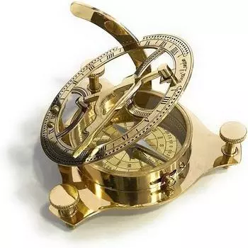 Латунный компас, латунные солнечные часы, компас - Solis, латунные солнечные часы, морской коллекционный предмет S золотой