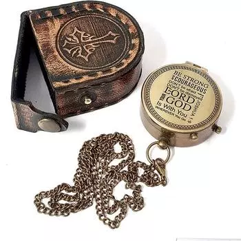 Латунный компас с гравировкой в подарок для сына, внука, дочери, крещения, конфирмации, причастия, крестника