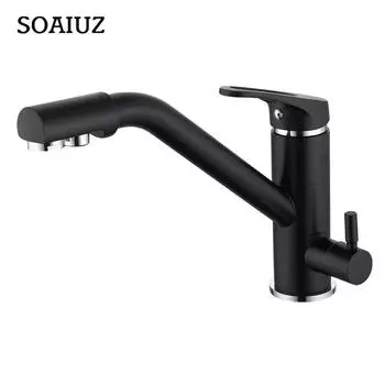 Латунный кухонный кран 3 в 1, кухонный кран-фильтр, смеситель для питья, кухонной мойки, готовки, уборки