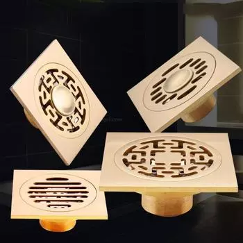 Латунный квадратный слив для душа съемный напольный уловитель волос универсальный слив для пола Главная Style1