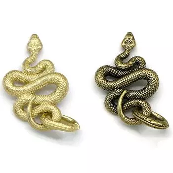Латунный металлический кулон в виде змеи, ожерелье для мужчин, модный брелок ручной работы в стиле ретро, брелок с изображением кобры, мультитул, сумка, висячие ювелирные изделия латунный