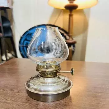Латунный мини-настольный фонарь, стеклянная масляная лампа, украшение для дома, 12,7 см